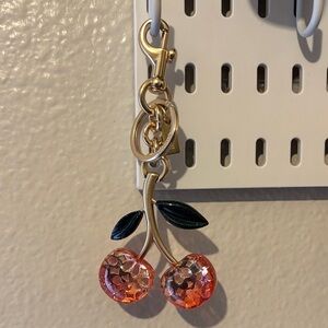 Coach signature Cherry Charm Keychain with Gold Accents